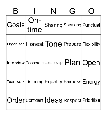 YEAR 11 ENGLISH STUDIES Bingo Card