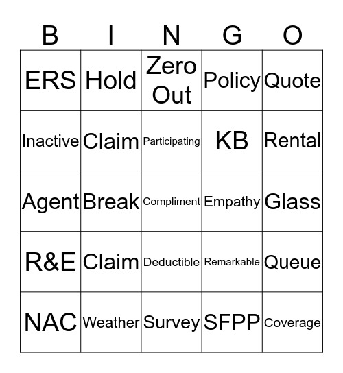 CCC-Service BINGO Card