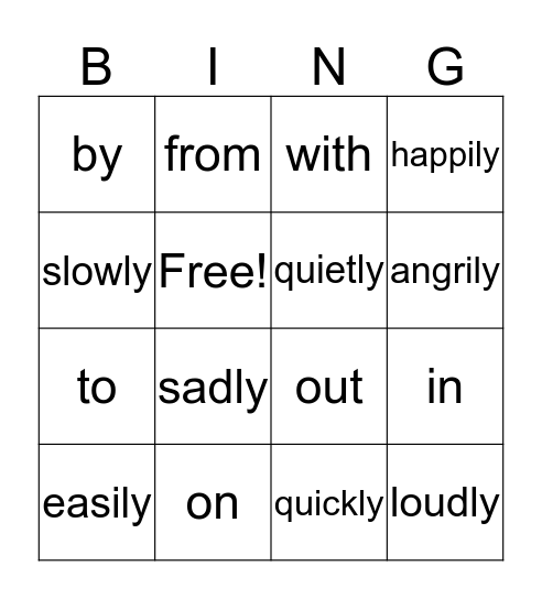 Academic Language Bingo Card