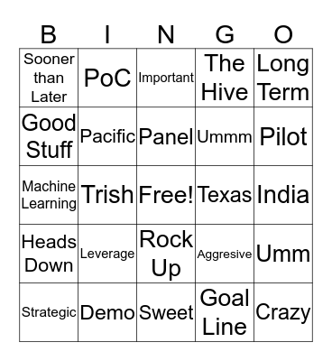 Sales Call Bingo Card