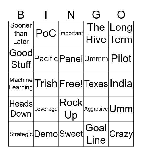 Sales Call Bingo Card