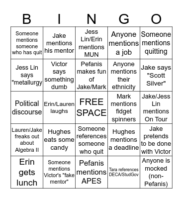 ASR BINGO Card