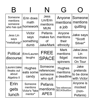 ASR BINGO Card