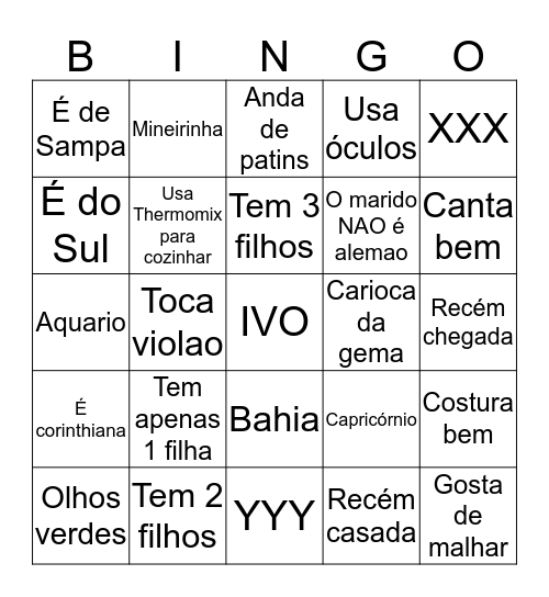 Chá de Fraldas Bingo Card