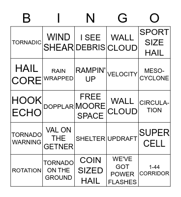 OKIE TORNADO BINGO Card