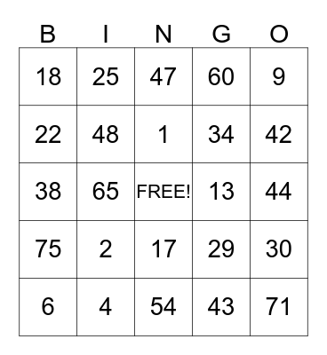 TCU Honor Role Bingo Card