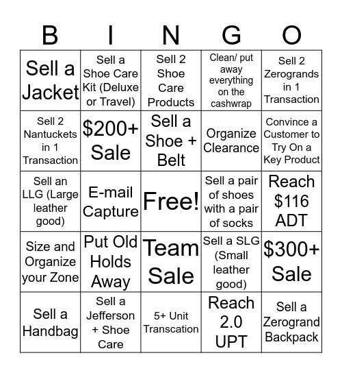 Bingo Contest! Bingo Card