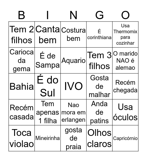 Chá de Fraldas Bingo Card