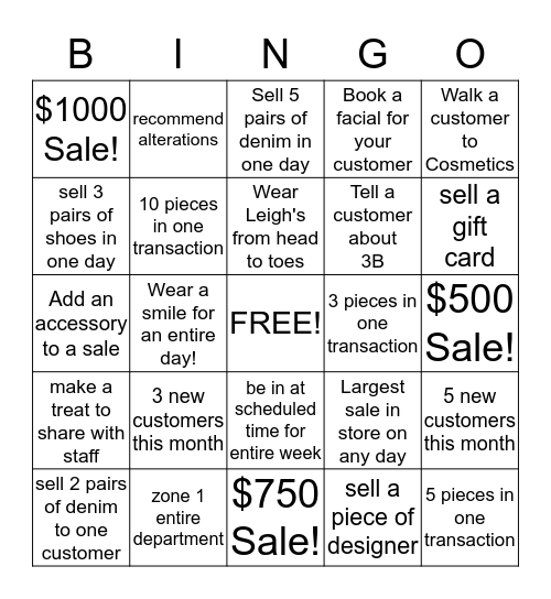 Leigh's Bingo Card