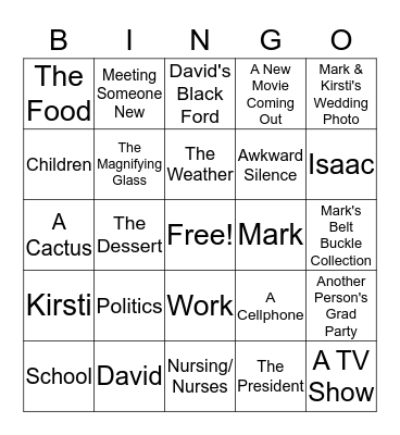 Graduation Party Bingo! Bingo Card