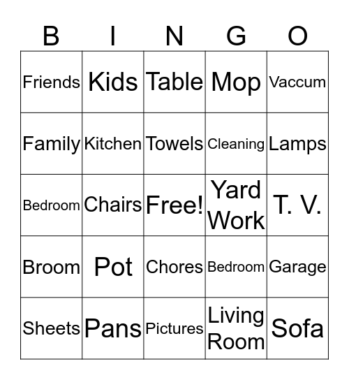 Josh and Sherry's Housewarming Party Bingo Card