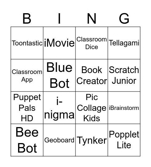 Creative Apps  Bingo Card