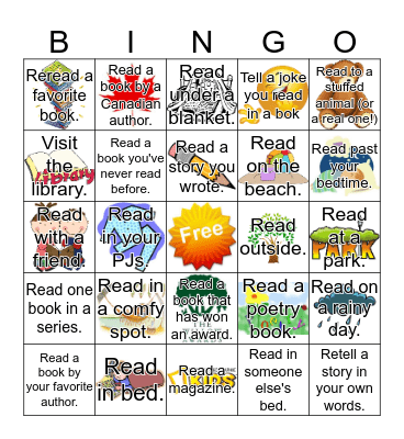 Summer Reading Bingo Card