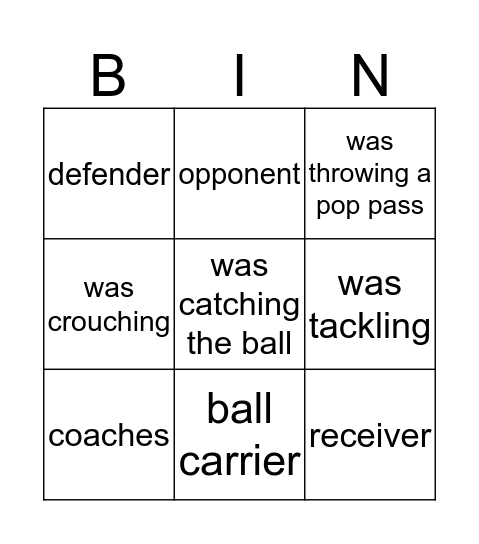 About Rugby Bingo Card