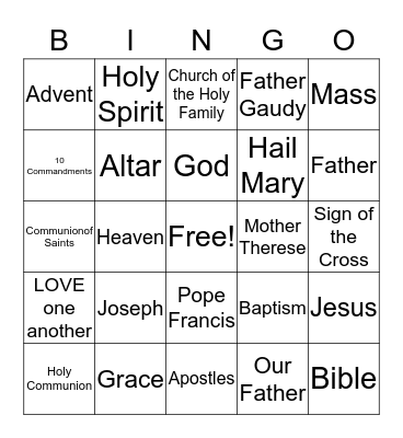 Jesus Loves Me! Bingo Card