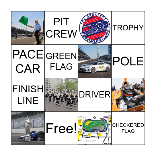 INDIANAPOLIS 500 Bingo Card