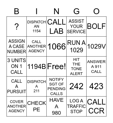 RADIO BINGO Card