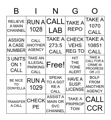 PSAP BINGO Card