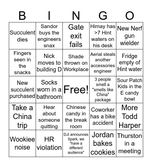 GPB Bingo Card