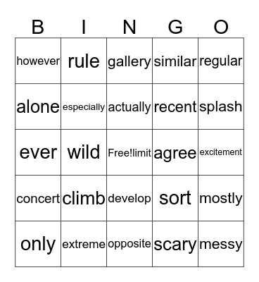 semmul alpha Bingo Card