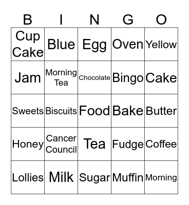 Trent's Biggest Morning Tea Bingo!! Bingo Card