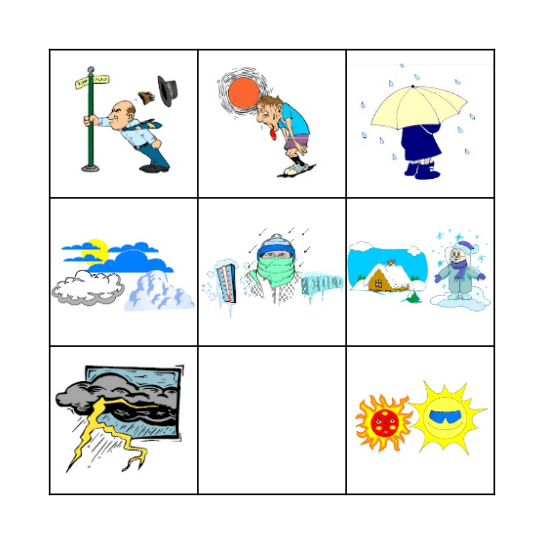 Weather & Seasons Bingo Card