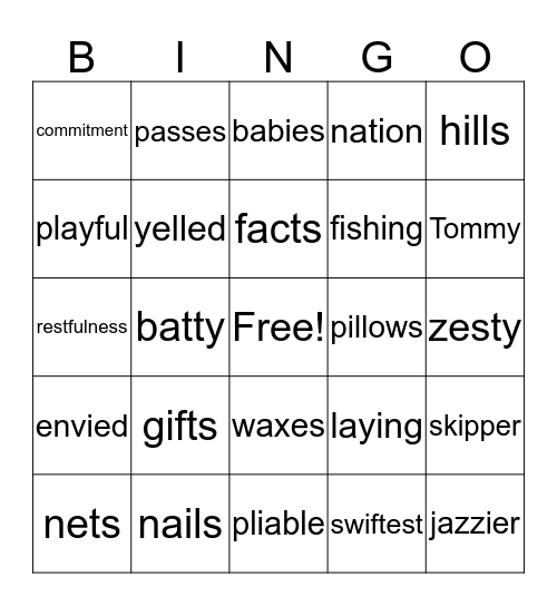 Lauren's BINGO Card