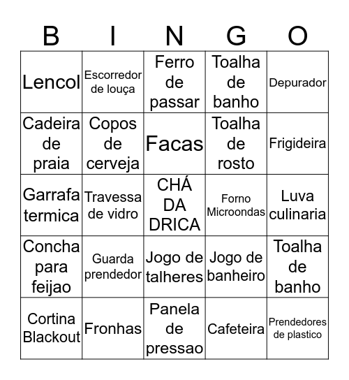 CHÁ DA DRICA Bingo Card