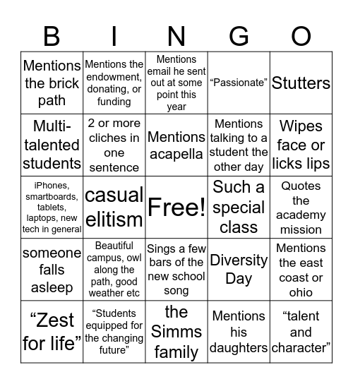 Watson Bingo Card