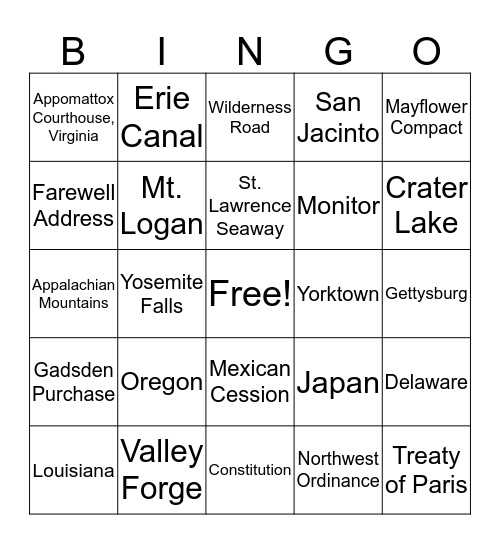 Final Exam (part 3) Bingo Card