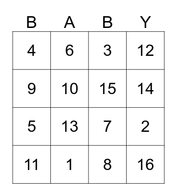 It's A Girl! Bingo Card