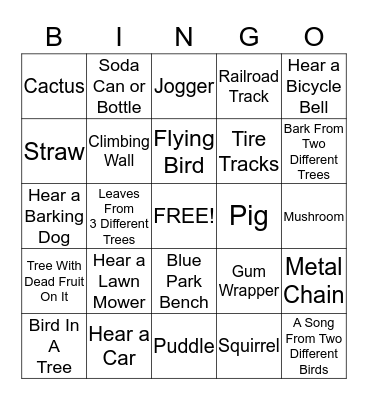 CUB SCOUT BINGO Card