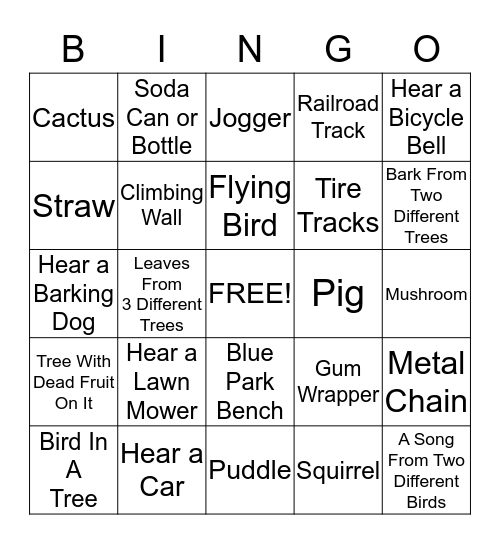 CUB SCOUT BINGO Card