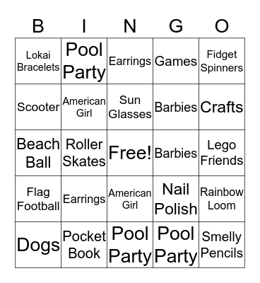 Taylor's Birthday Bingo Card