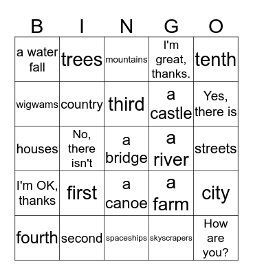 rainbow C Bingo Card