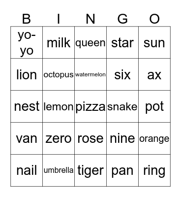 Manchester Bingo Class Bingo Card