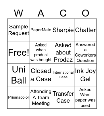 Office Products  Bingo Card