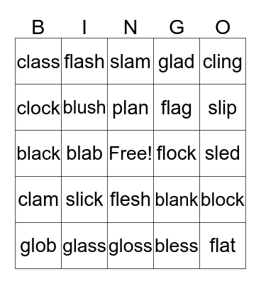 L Blend Bingo Card