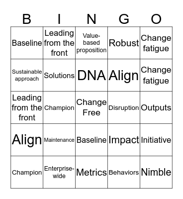 Lingo Bingo Card