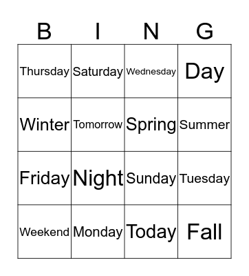 1 Bingo Card