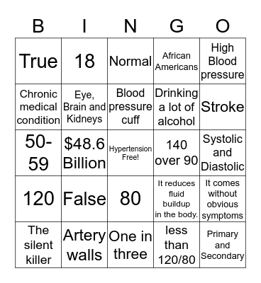 Cheynee and Arapaho Tribes Health Education/Mpower Bingo Card