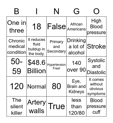 Cheynee and Arapaho Tribes Health Education/Mpower Bingo Card