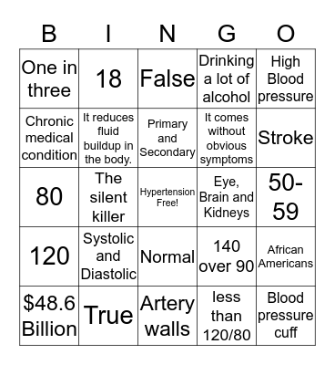 Cheynee and Arapaho Tribes Health Education/Mpower Bingo Card