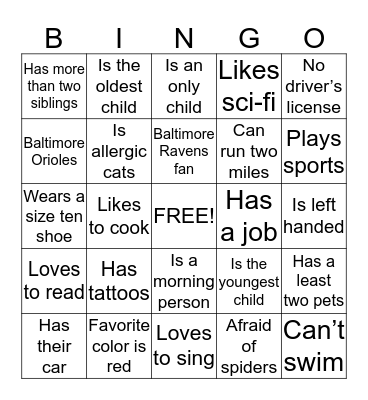 NEXUS Bingo Card