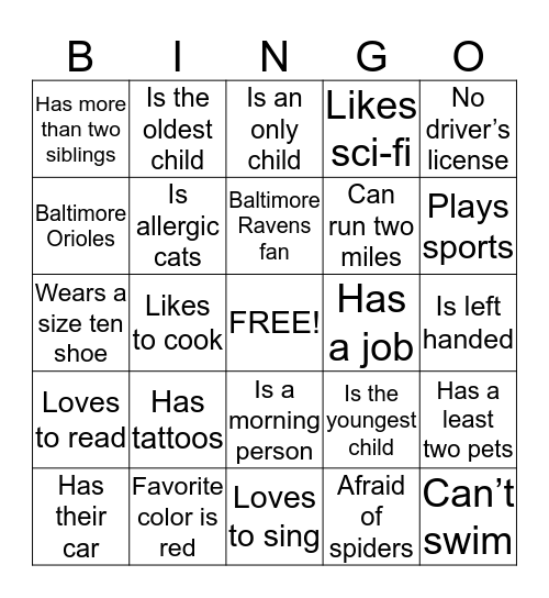 NEXUS Bingo Card