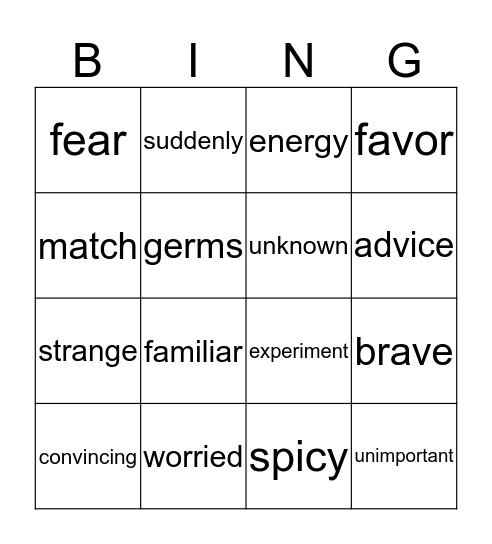 Bingo Card