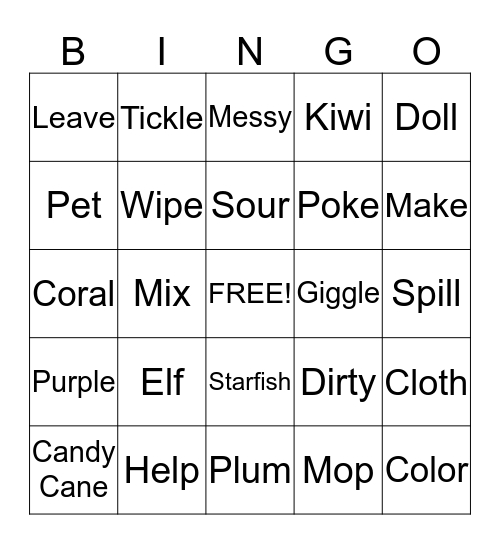 Bricks Reading Bingo Card
