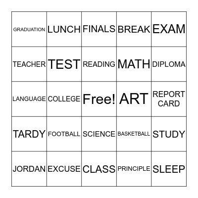 JORDAN'S PARTY 2017 Bingo Card