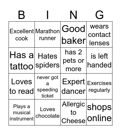 knowing your coworkers  Bingo Card