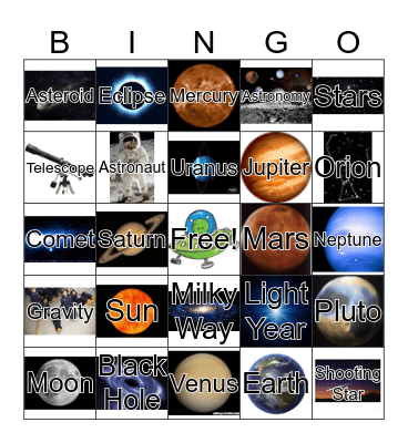 ASTRONOMY Bingo Card